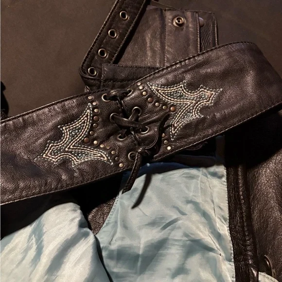 Vintage Harley-Davidson Black Leather Women Chaos Small - Picture 5 of 12